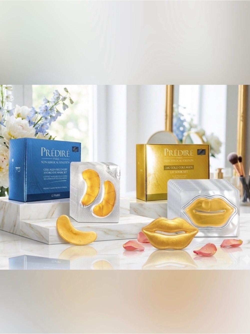 🔥Predire 24K Gold BUNDLE🔥 Lip Mask Set (12) & Eye Mask Set (10) - Retail $1150